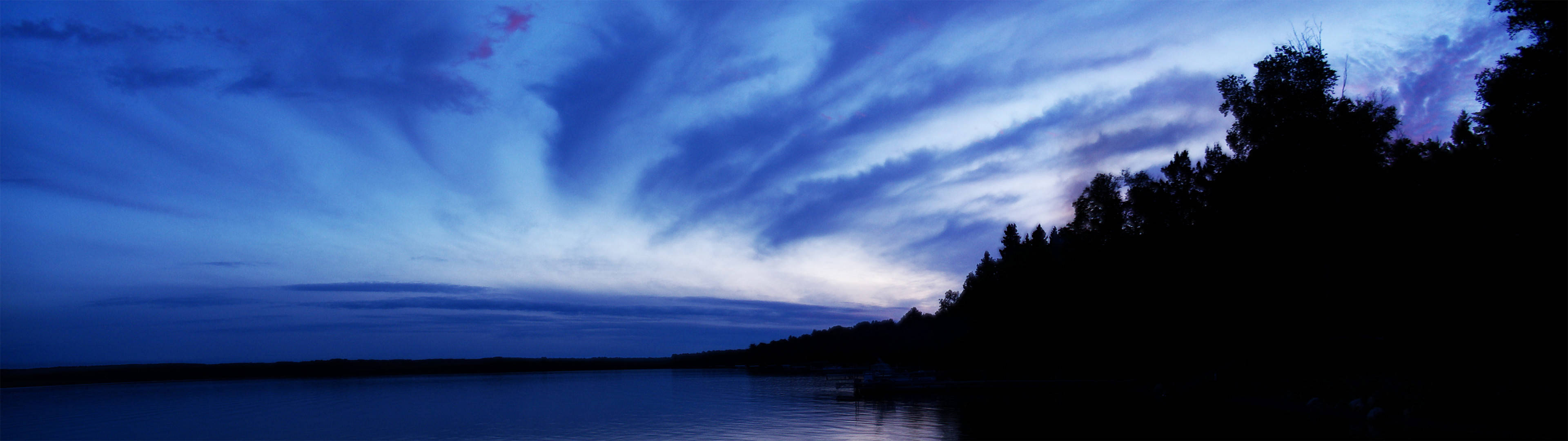 High Resolution Dual Monitor Dark Forest Silhouette Background