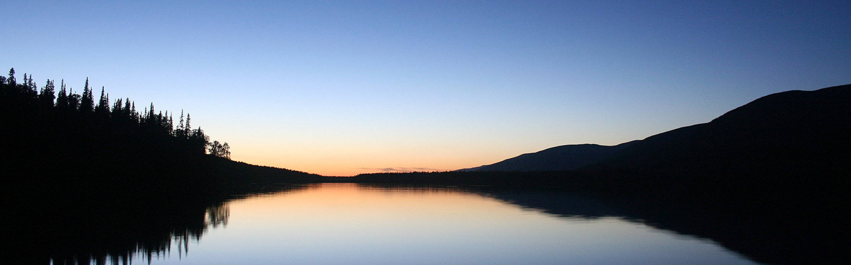 High Resolution Dual Monitor Lake At Sunrise Background