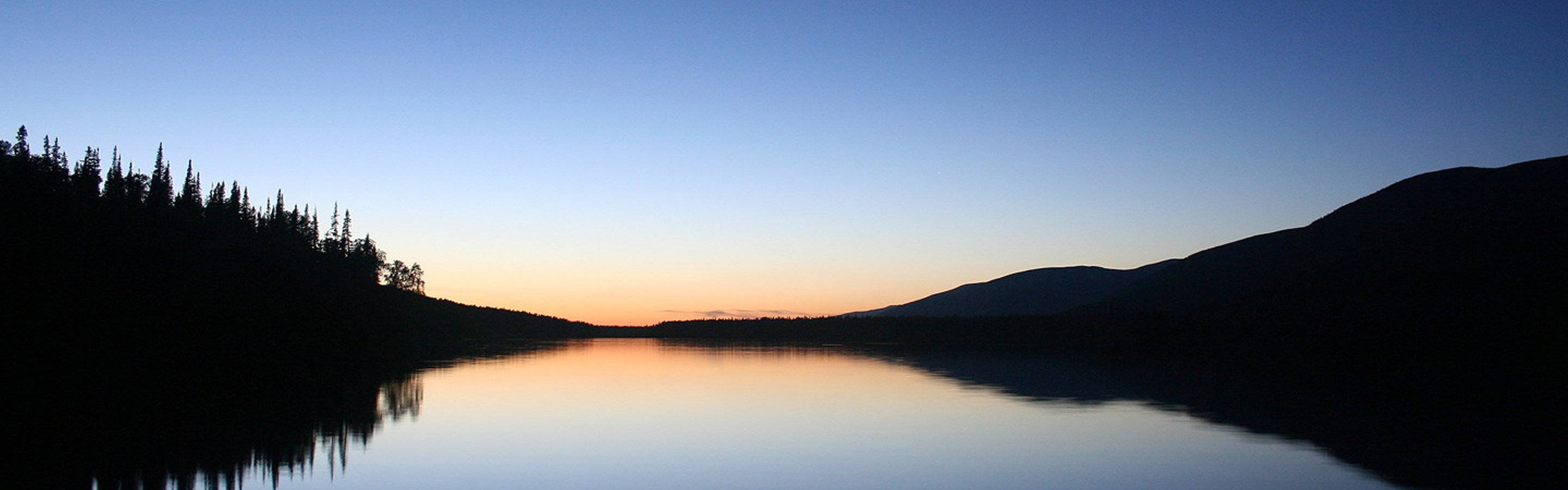 High Resolution Dual Monitor Lake At Sunrise