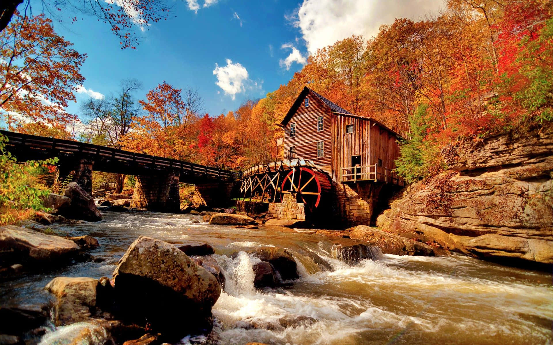 High Resolution Fall Rustic Glade Creek Mill West Virginia