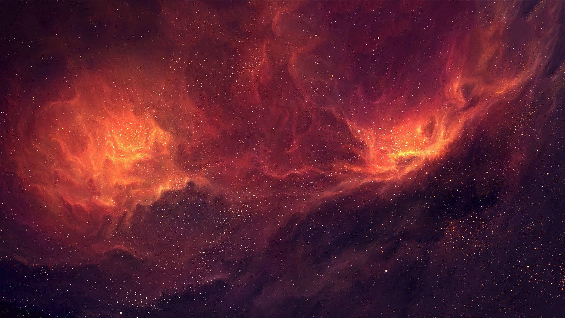 High Resolution Star And Orange Clouds Background