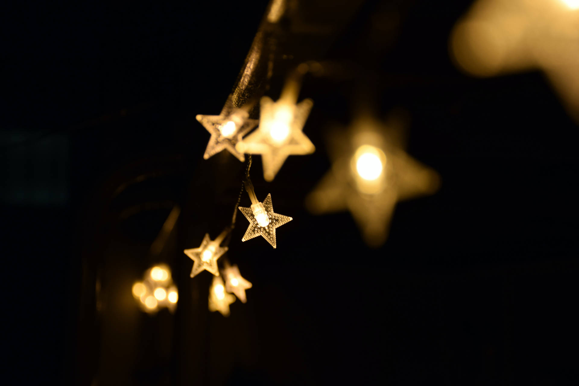 High Resolution Star String Lights Background