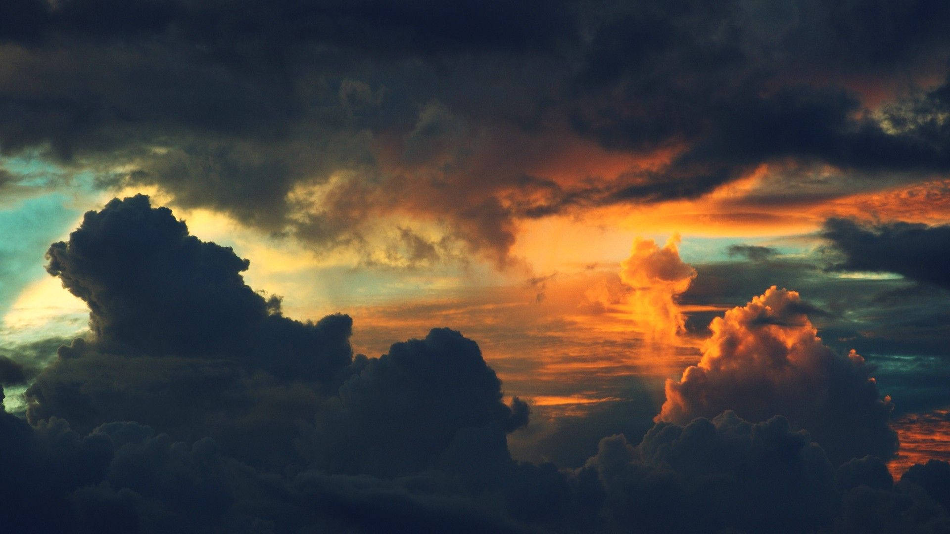 High Resolution Sunset Sky Cloud Background