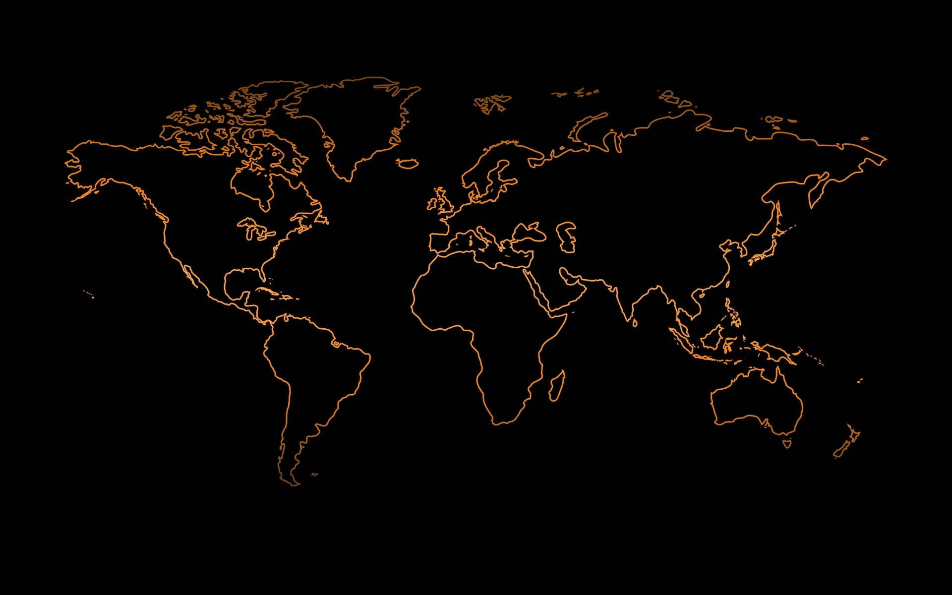 High-resolution World Map Bronze Country Outlines Background