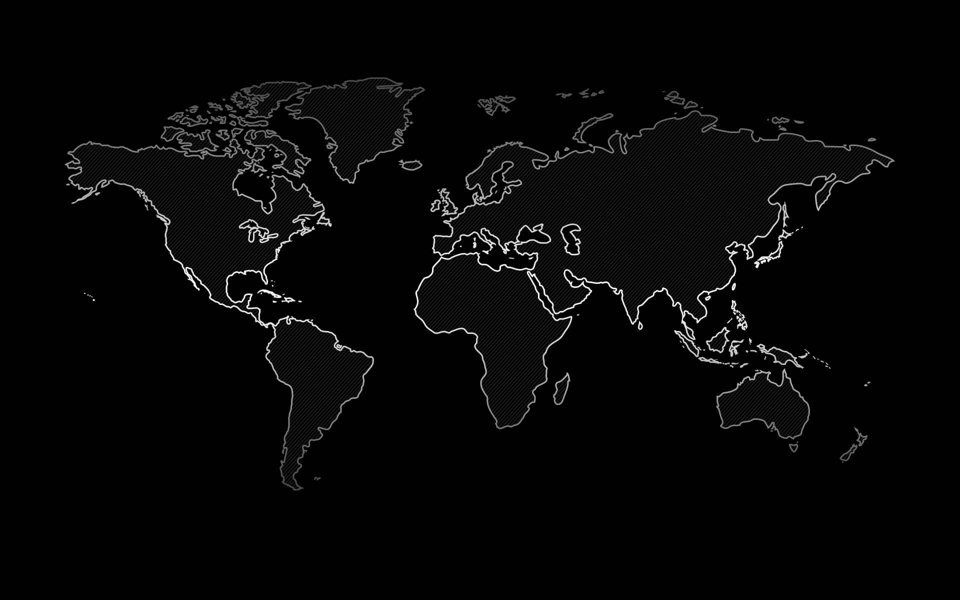 High Resolution World Map Silver Country Outlines Background