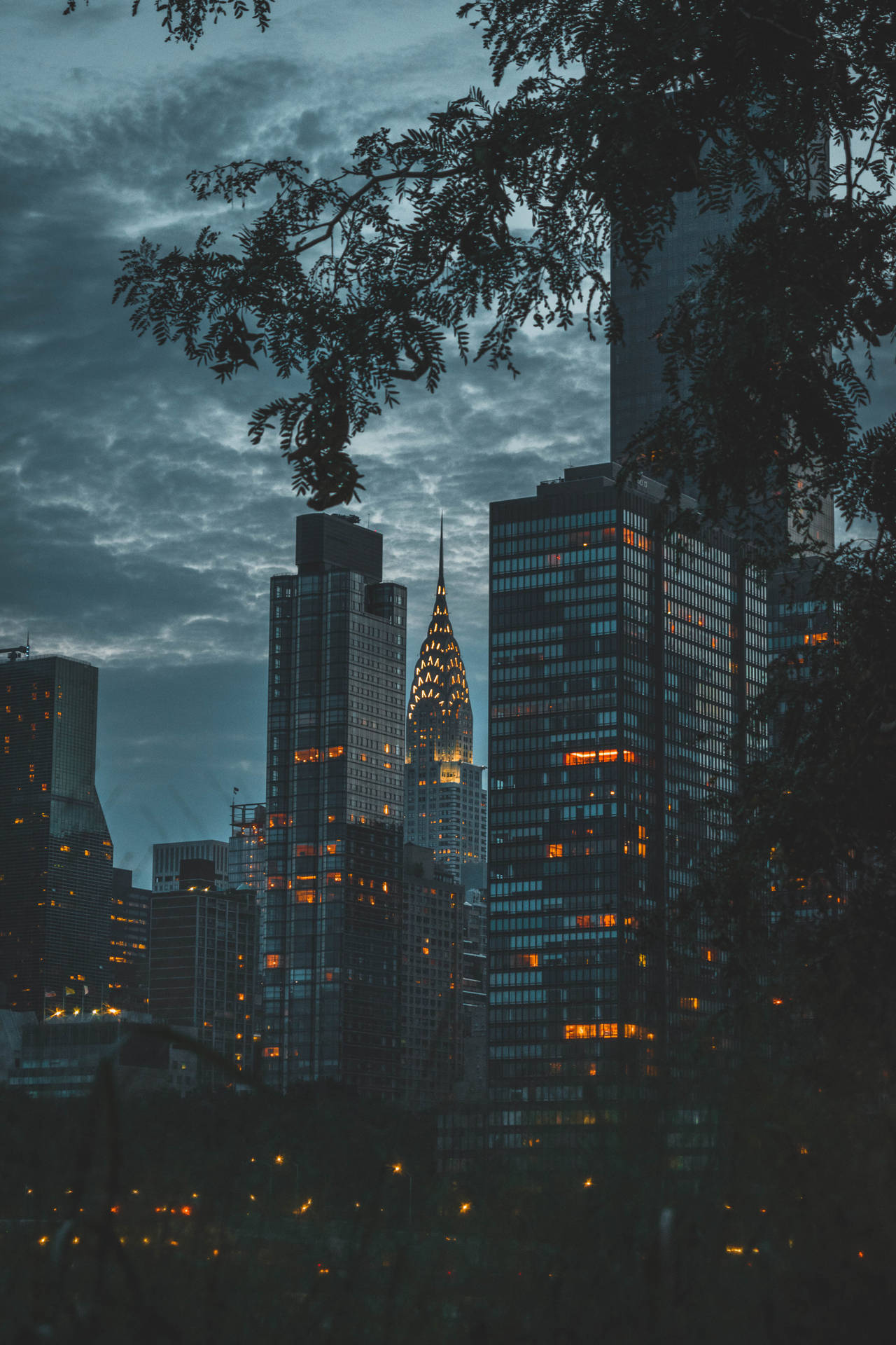 High-rise Buildings In Manhattan New York Background