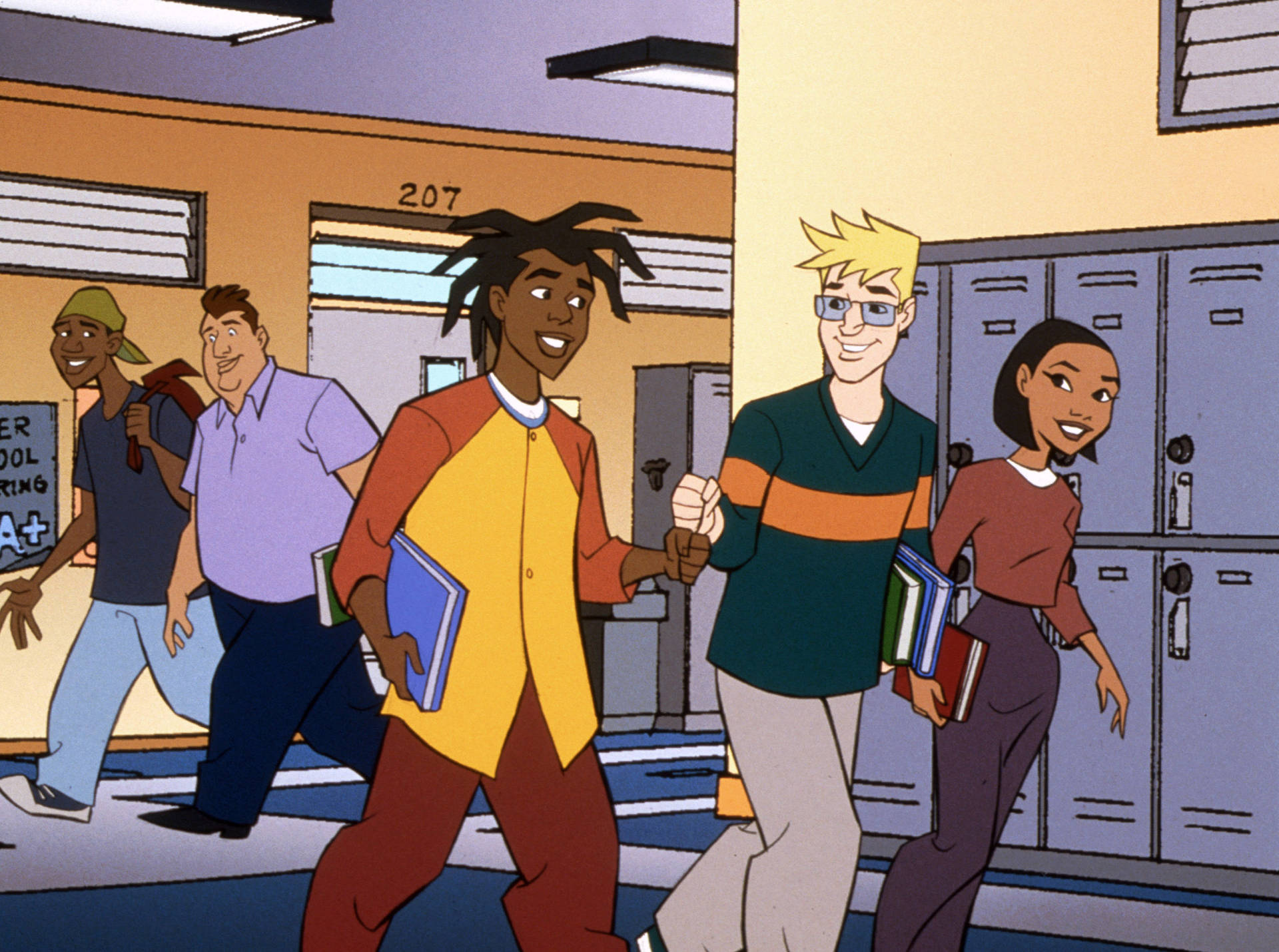 High School Static Shock Cartoon Still Background