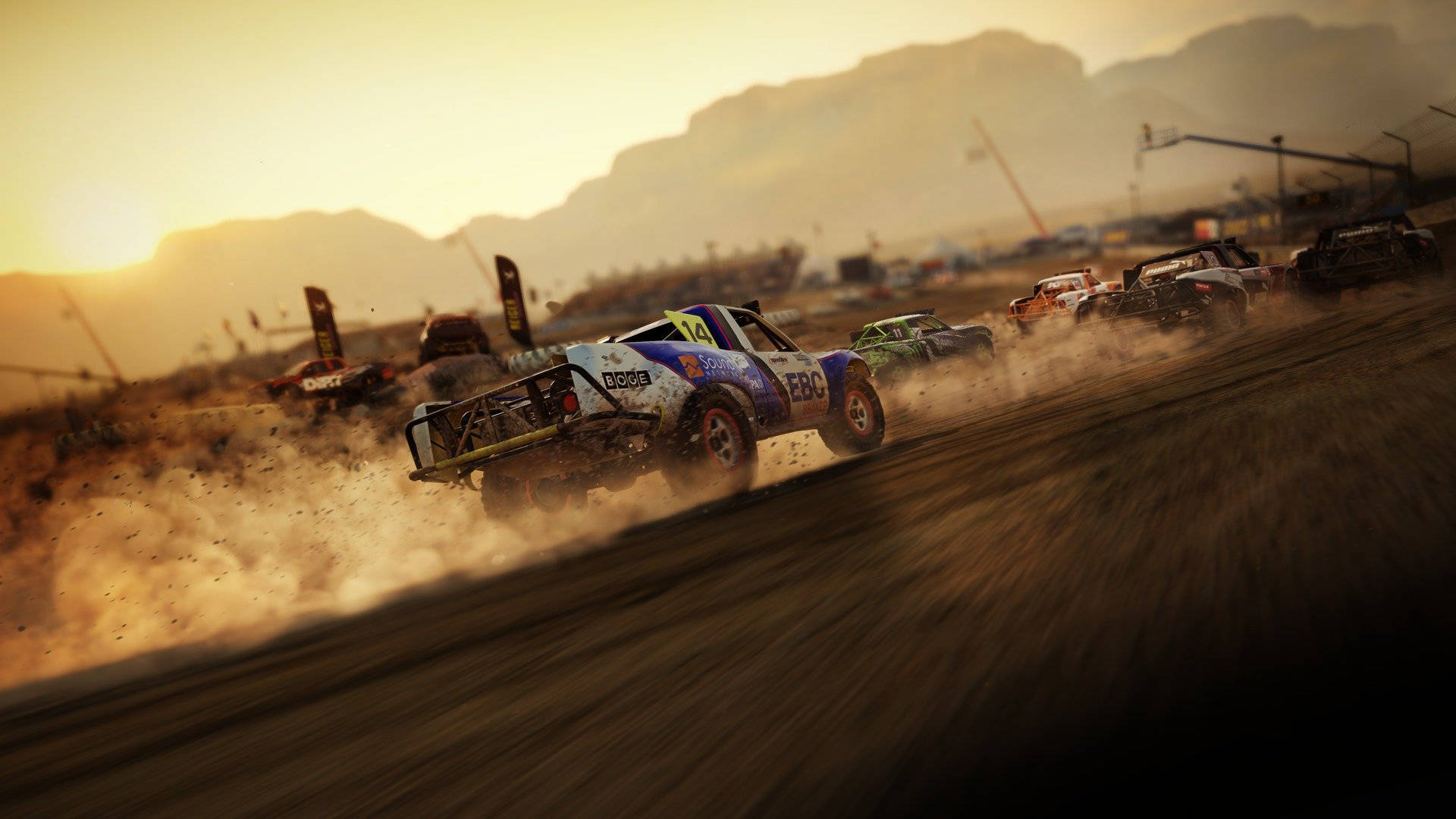 High-speed Adventure On The Dirt Track Background