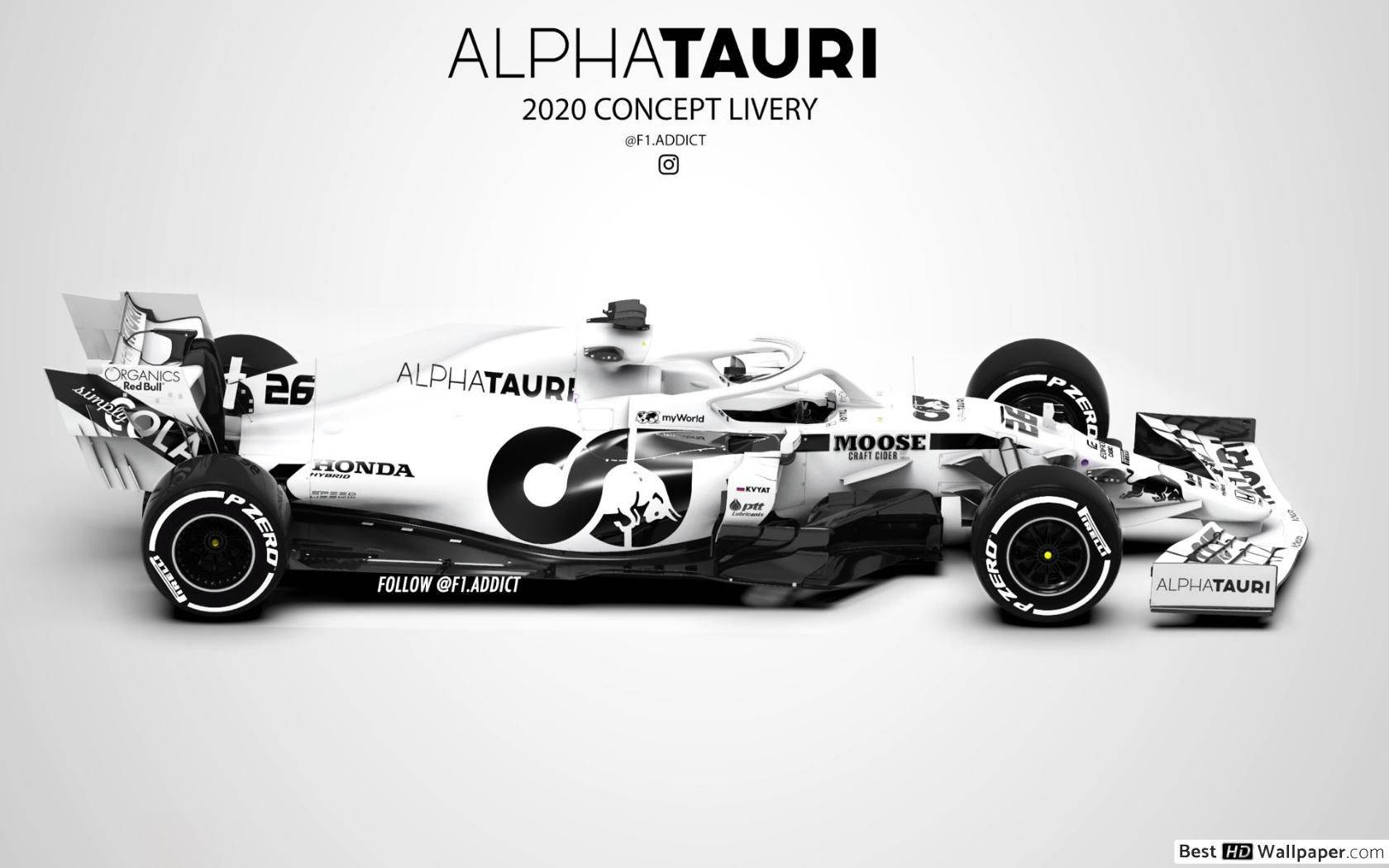 High-speed Alphatauri Racing Car In Action