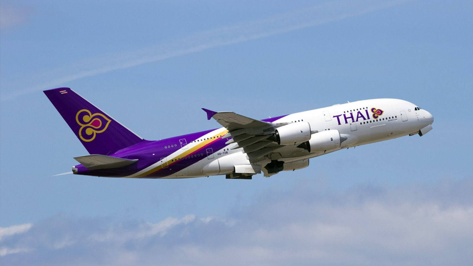 High Speed Thai Airways Airplane Background