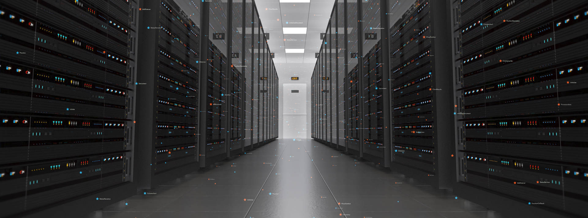 High-tech Data Center Room Background