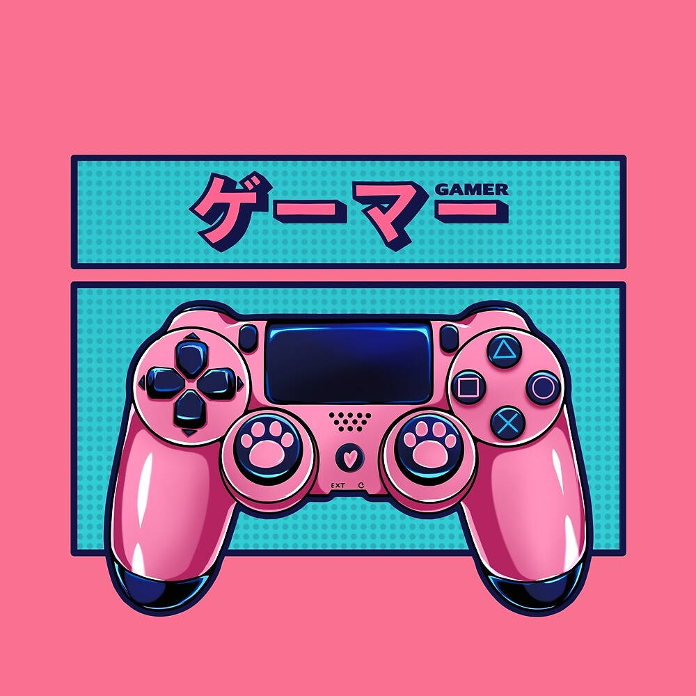 High-tech Pink Kawaii Gaming Desktop Workstation Background