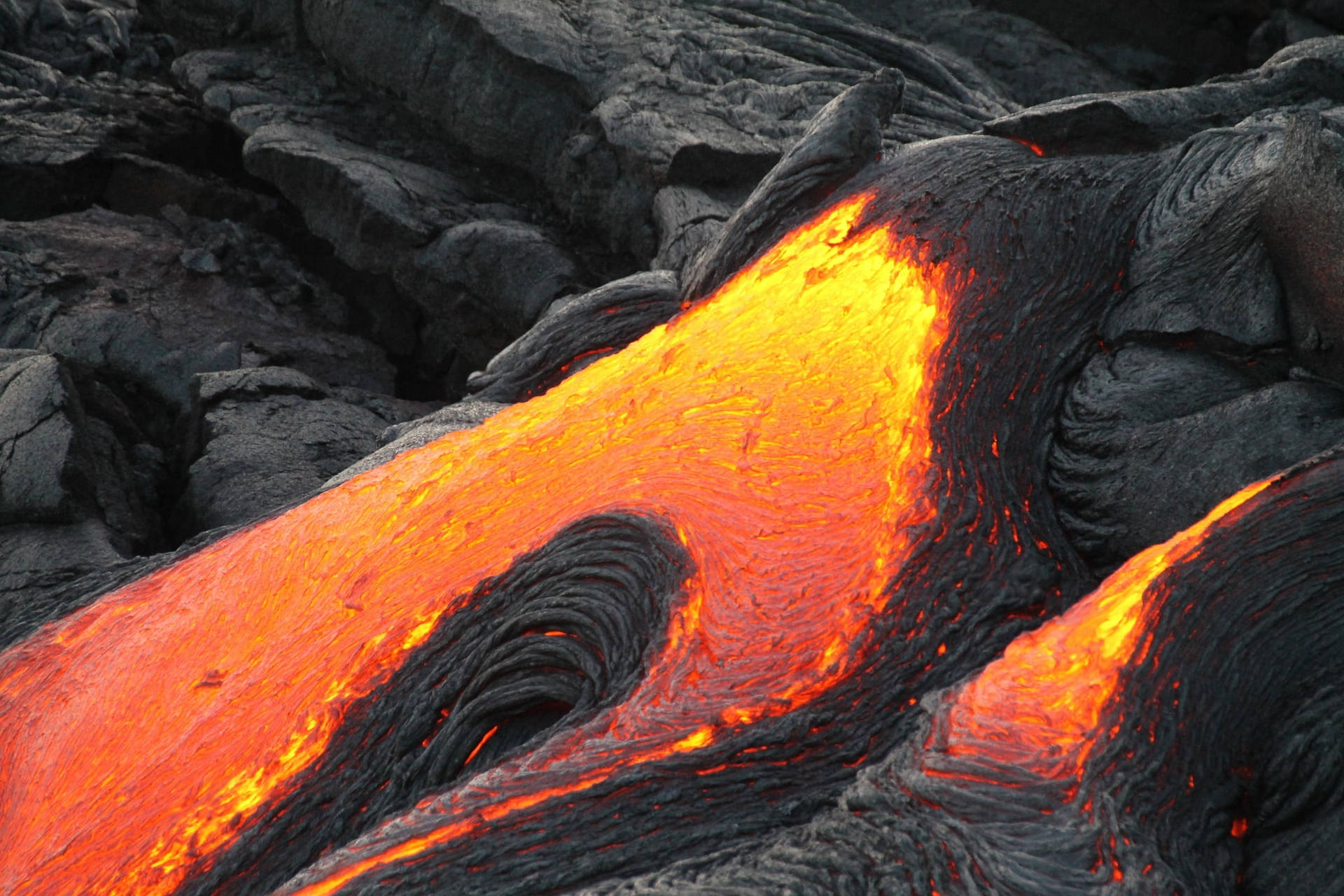High Temperature Flowing Lava Background