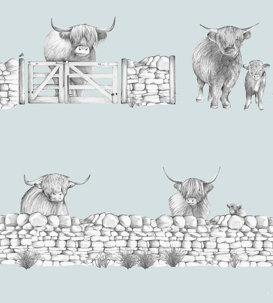 Highland Cow Illustration Background