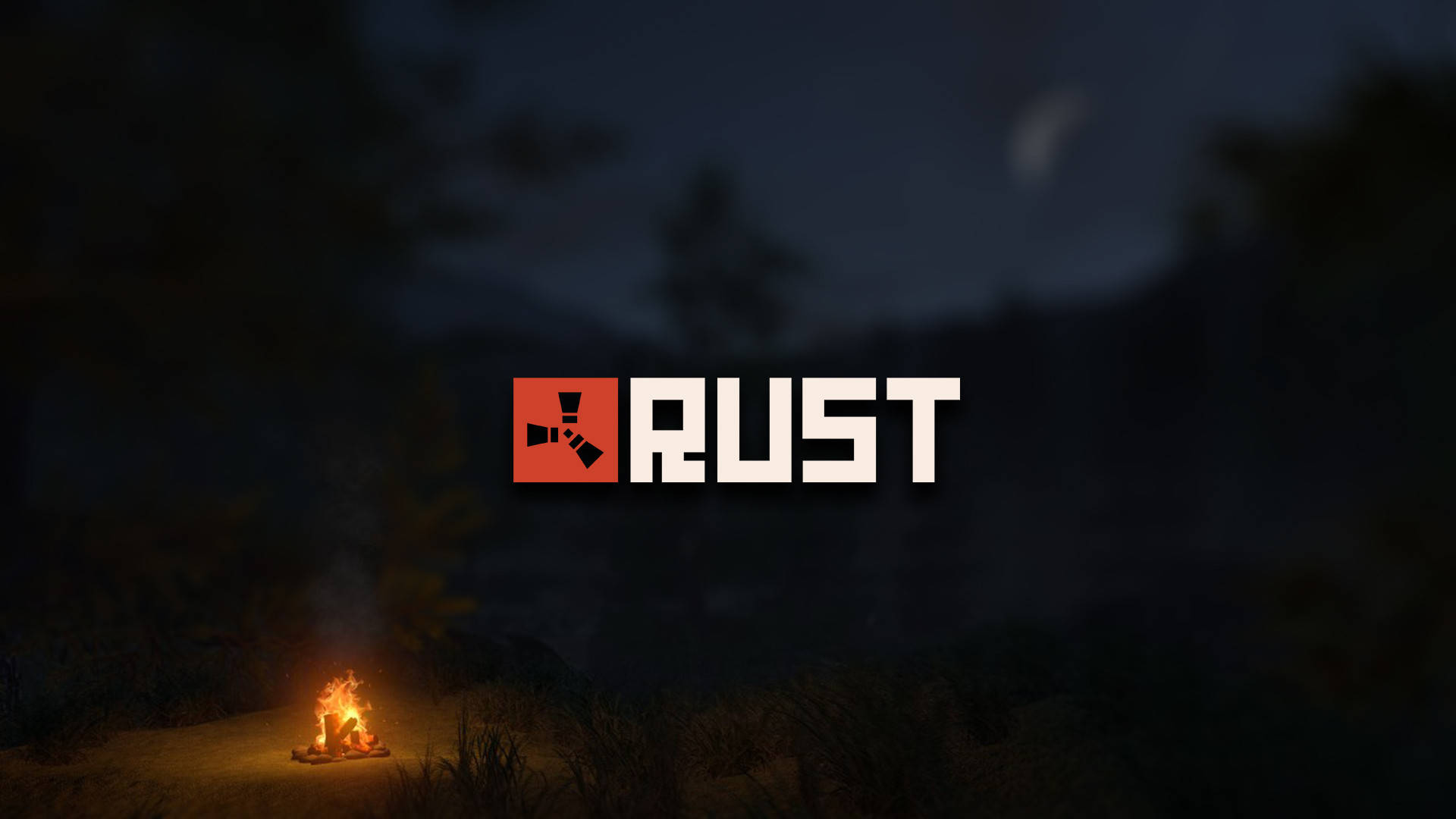 Highlighting The Rust Logo - A Glowing Campfire Theme Background