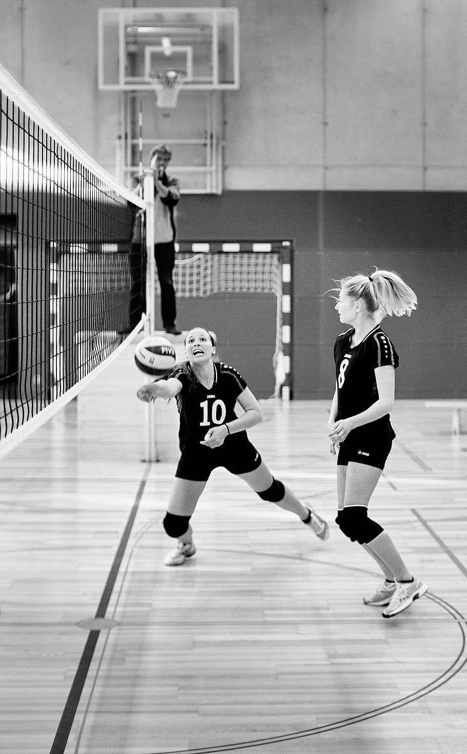 Highly Motivated Volleyball Player Working On A Laptop Background