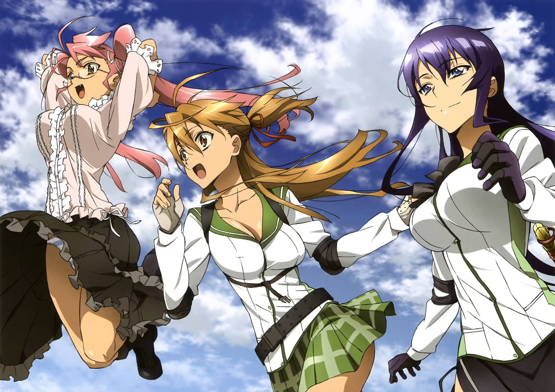 Highschool Of The Dead Happy Girls Background