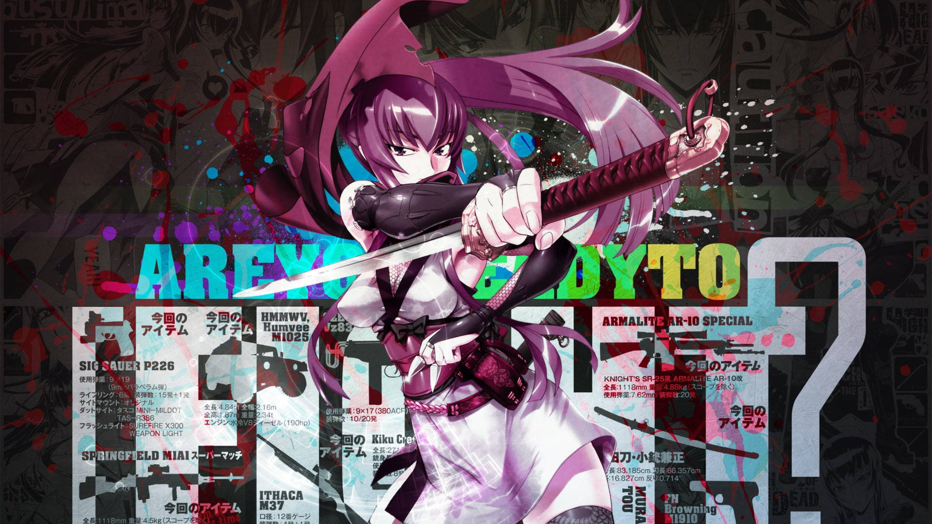 Highschool Of The Dead Saeko Weapons Background