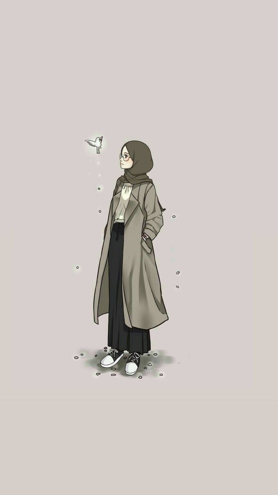 Hijab Cartoon Little Bird