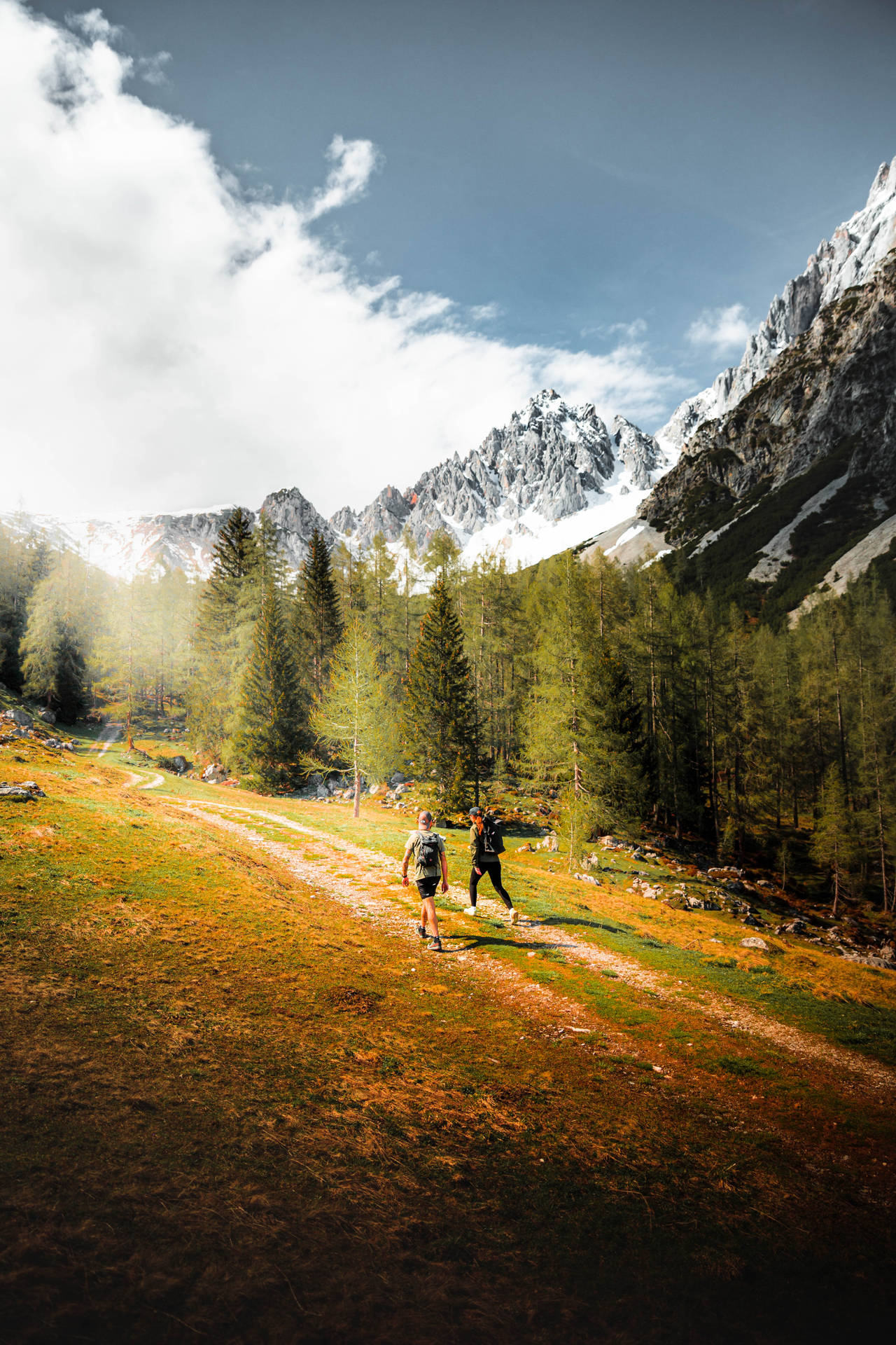 Hiking In Austrian Alps Background
