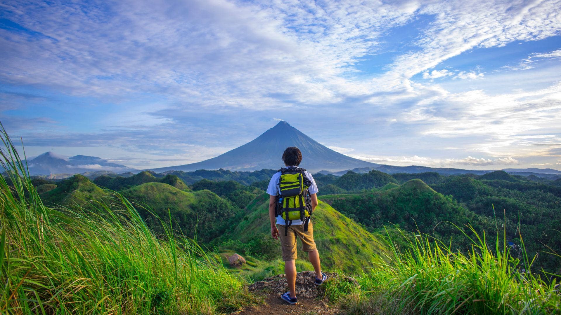 Hiking Journey Of A Man Background