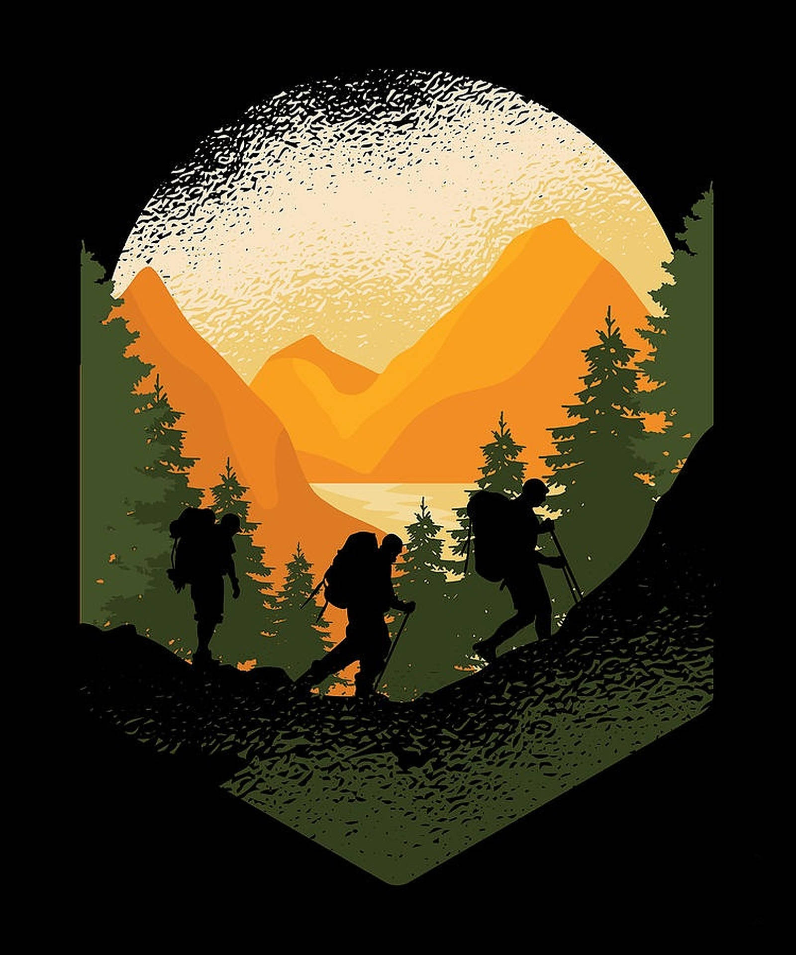 Hiking Poster Art Background
