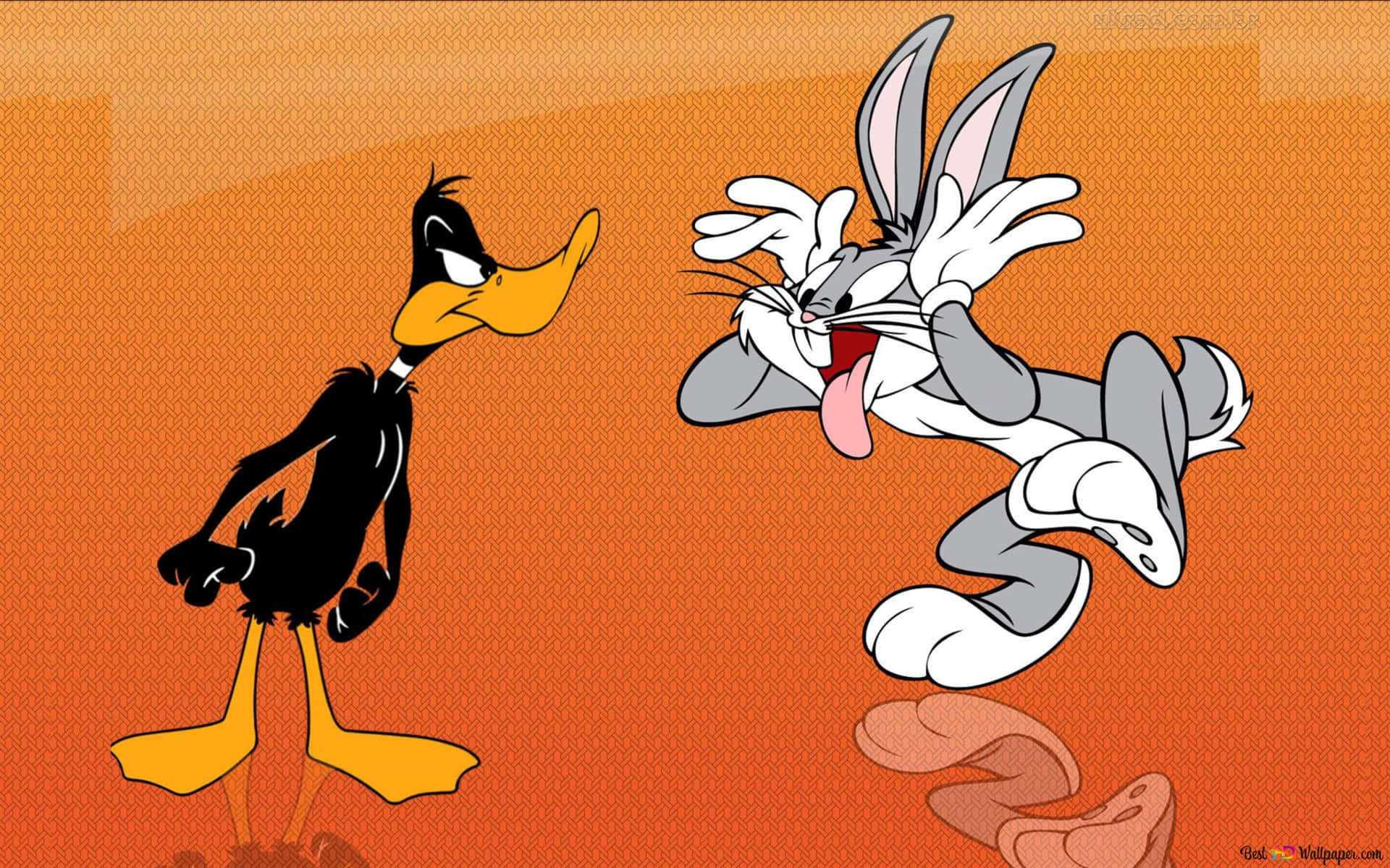 Hilarious Bugs Bunny And Angry Daffy Duck Background