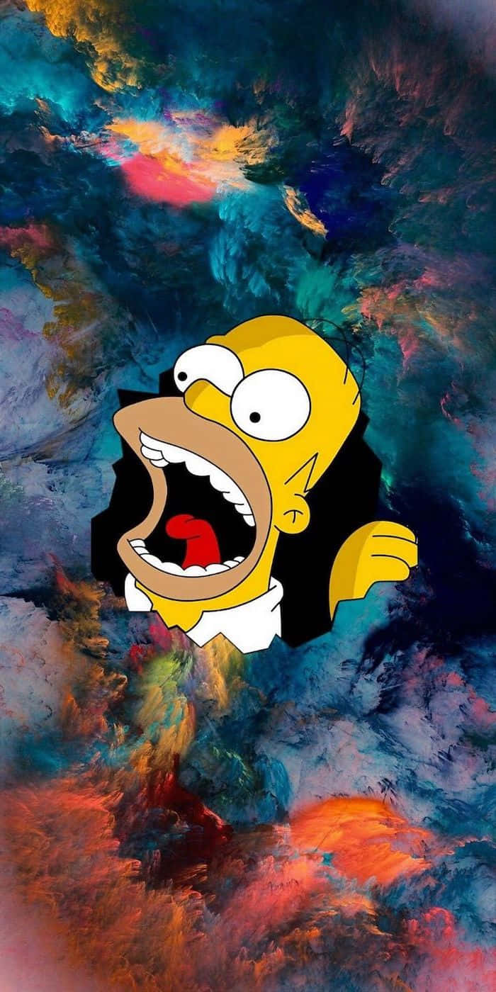 Hilarious Face Of Homer Simpson Background