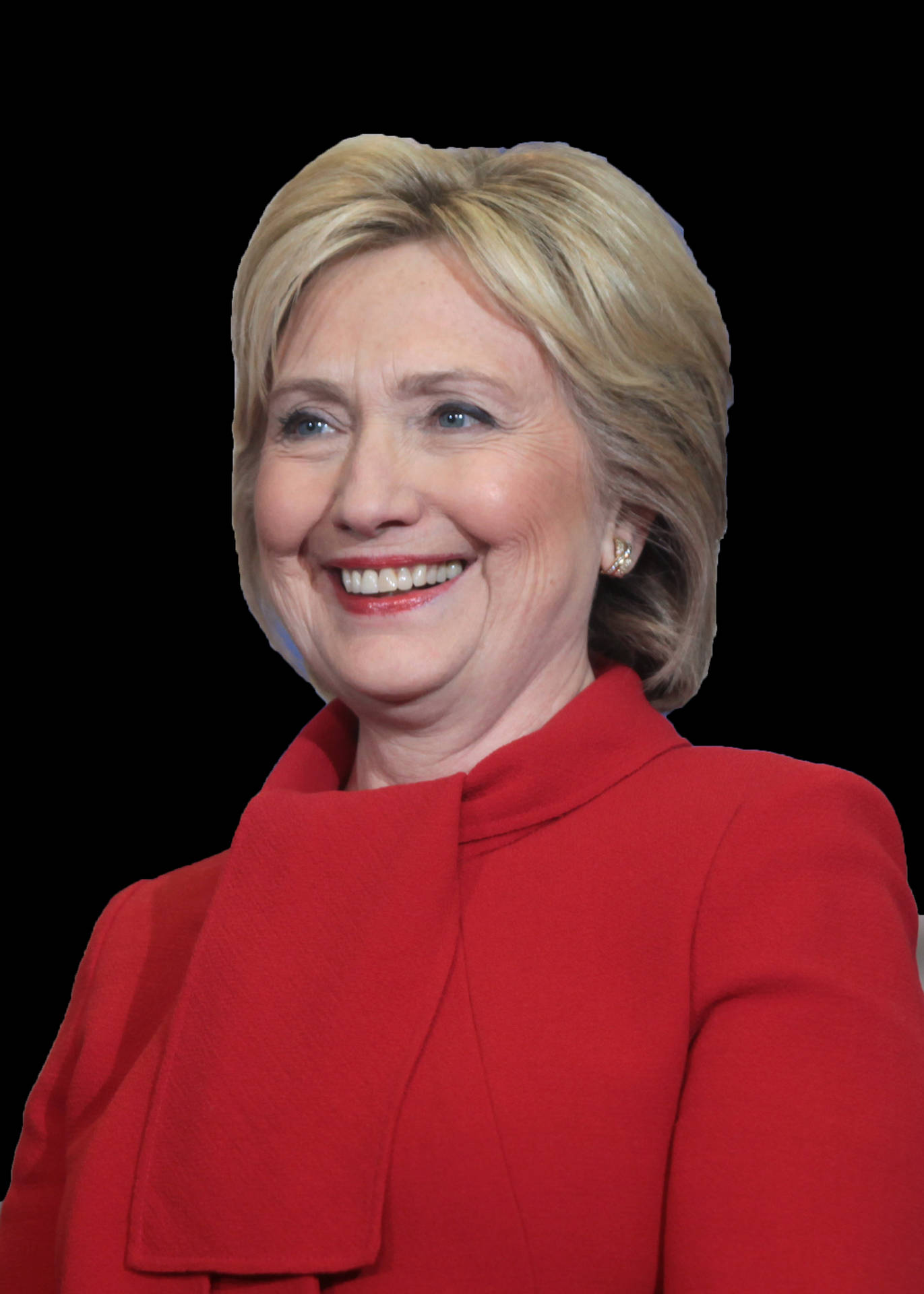 Hillary Clinton Elegantly Dressed In A Red Suit