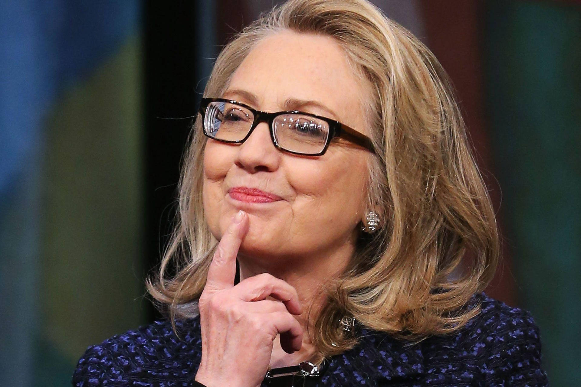 Hillary Clinton Thinking Face Background