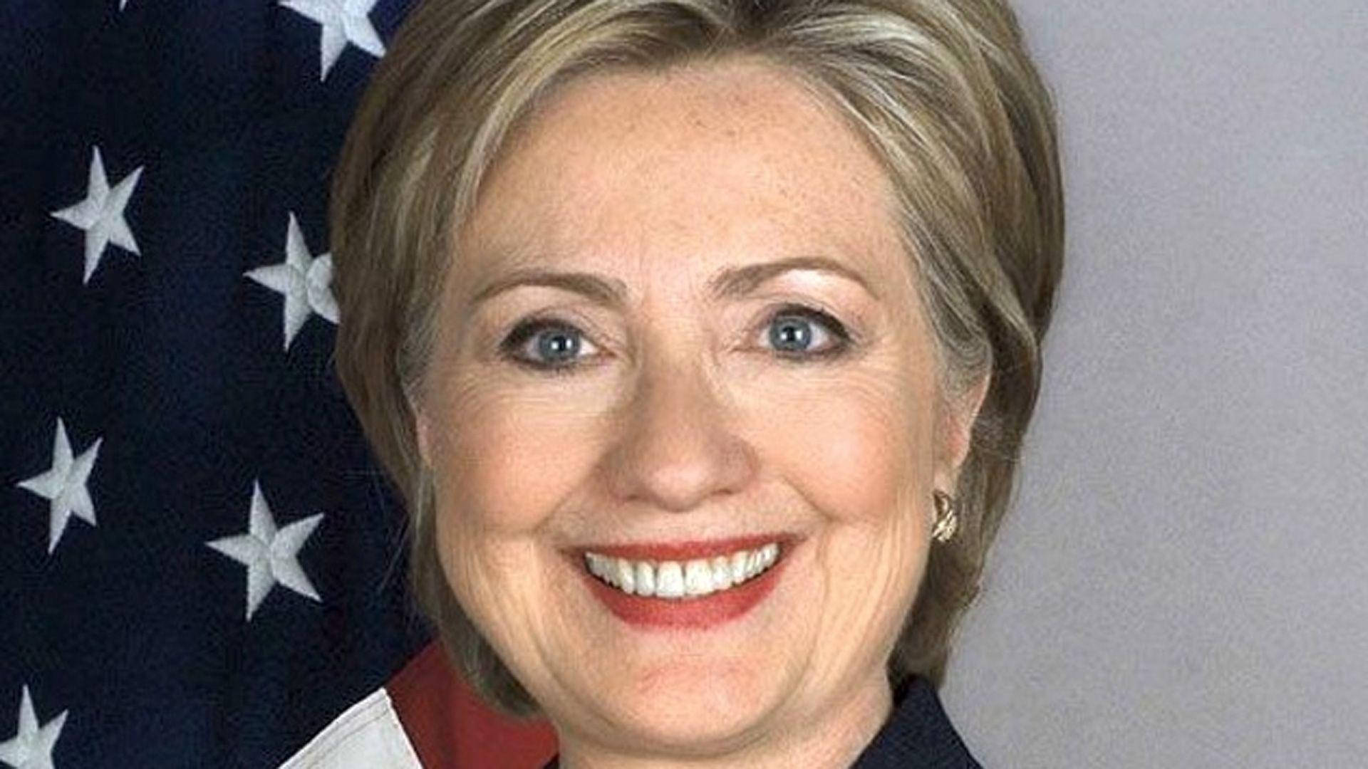 Hillary Clinton With Bright Eyes Background