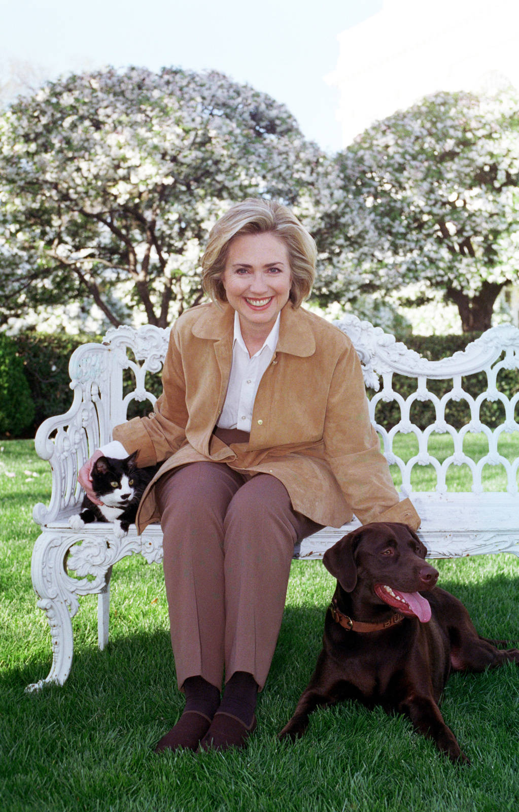Hillary Clinton With Her Dog Background