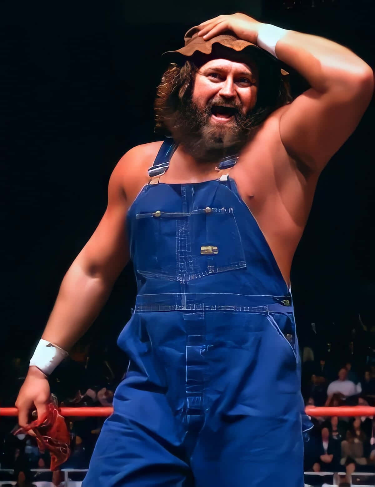 Hillbilly Jim Fixing His Hat Background