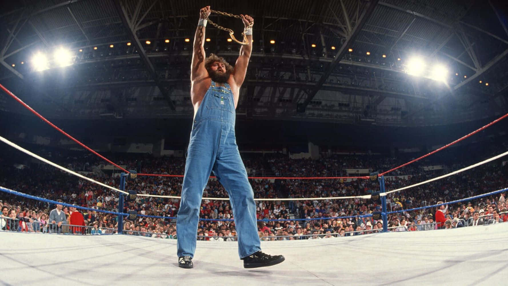 Hillbilly Jim Wrestling Victory Pose Background