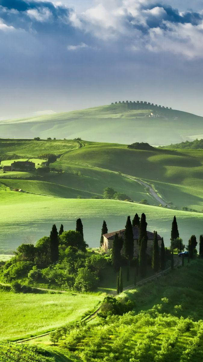 Hills And House Tuscany Italy