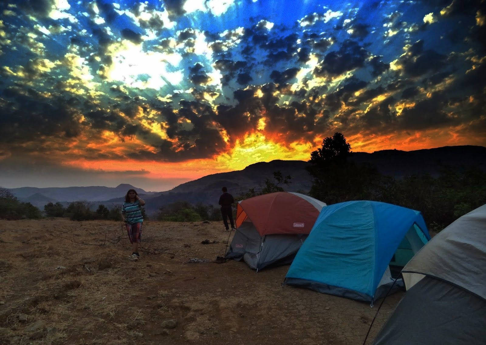 Hilltop Camping Background