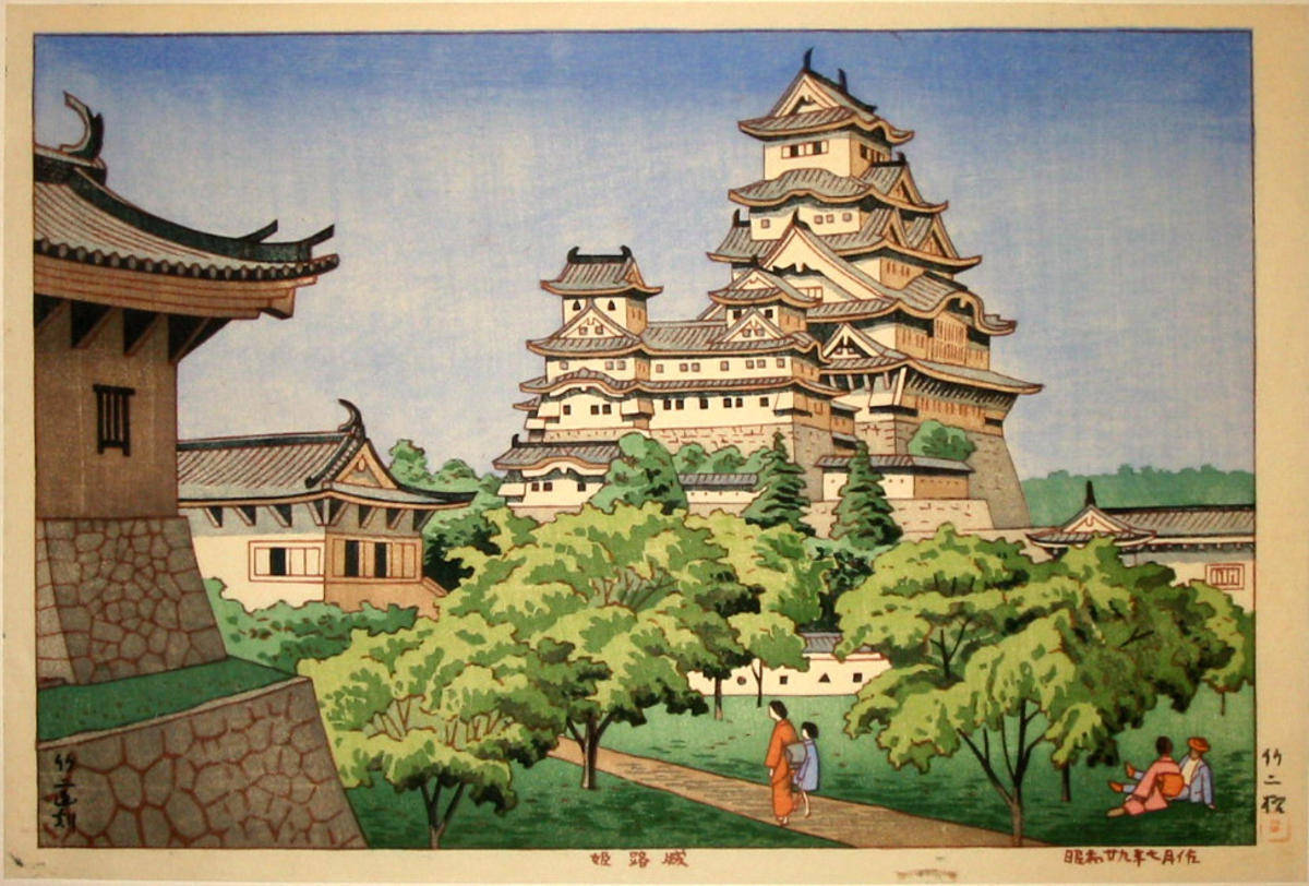 Himeji Castle Art By Fujishima Takeji Background