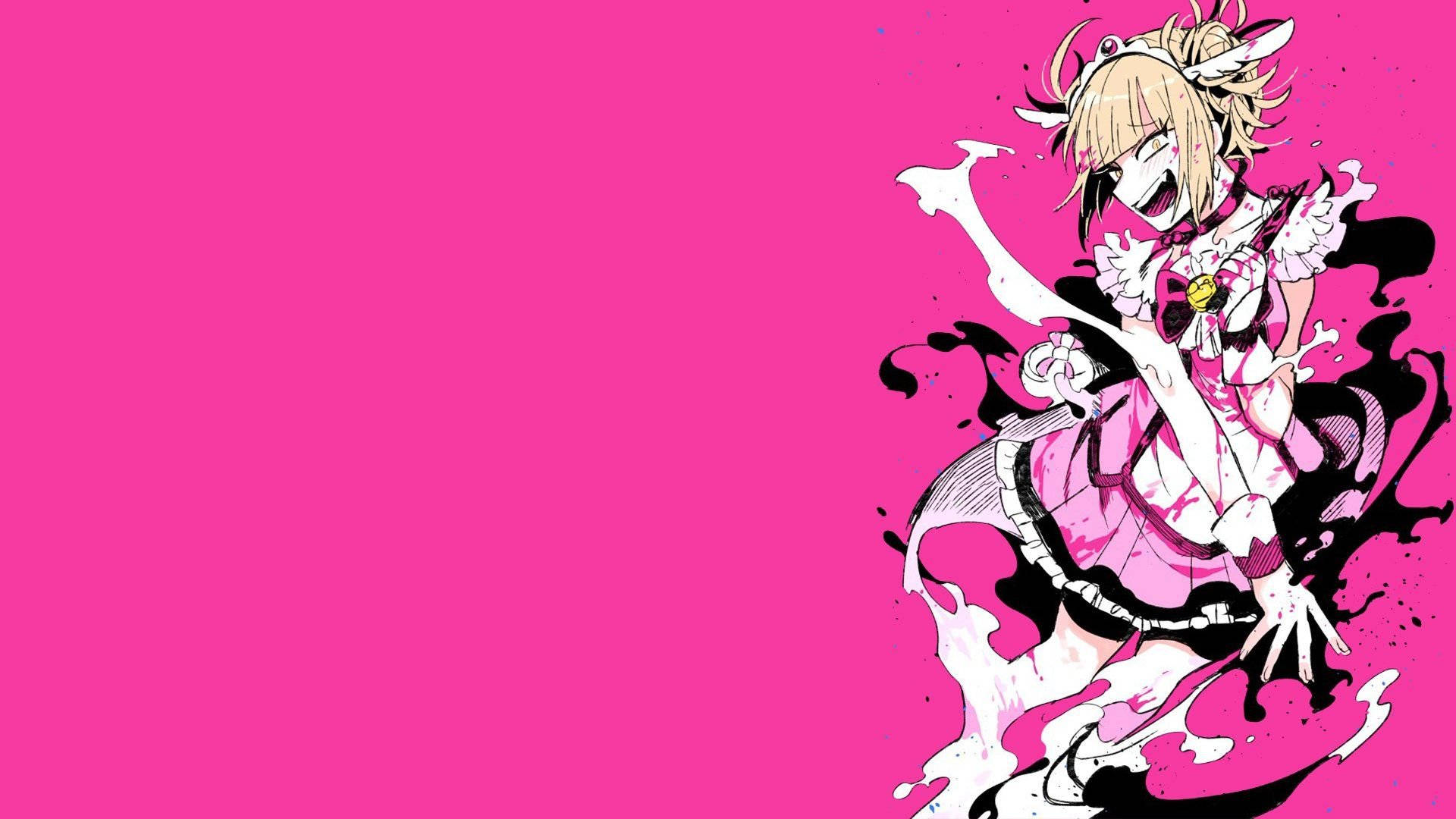 Himiko Toga In Pink Dress Background