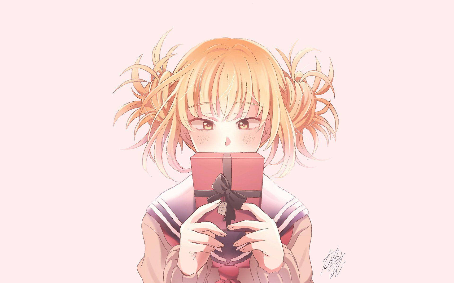 Himiko Toga With A Gift Background