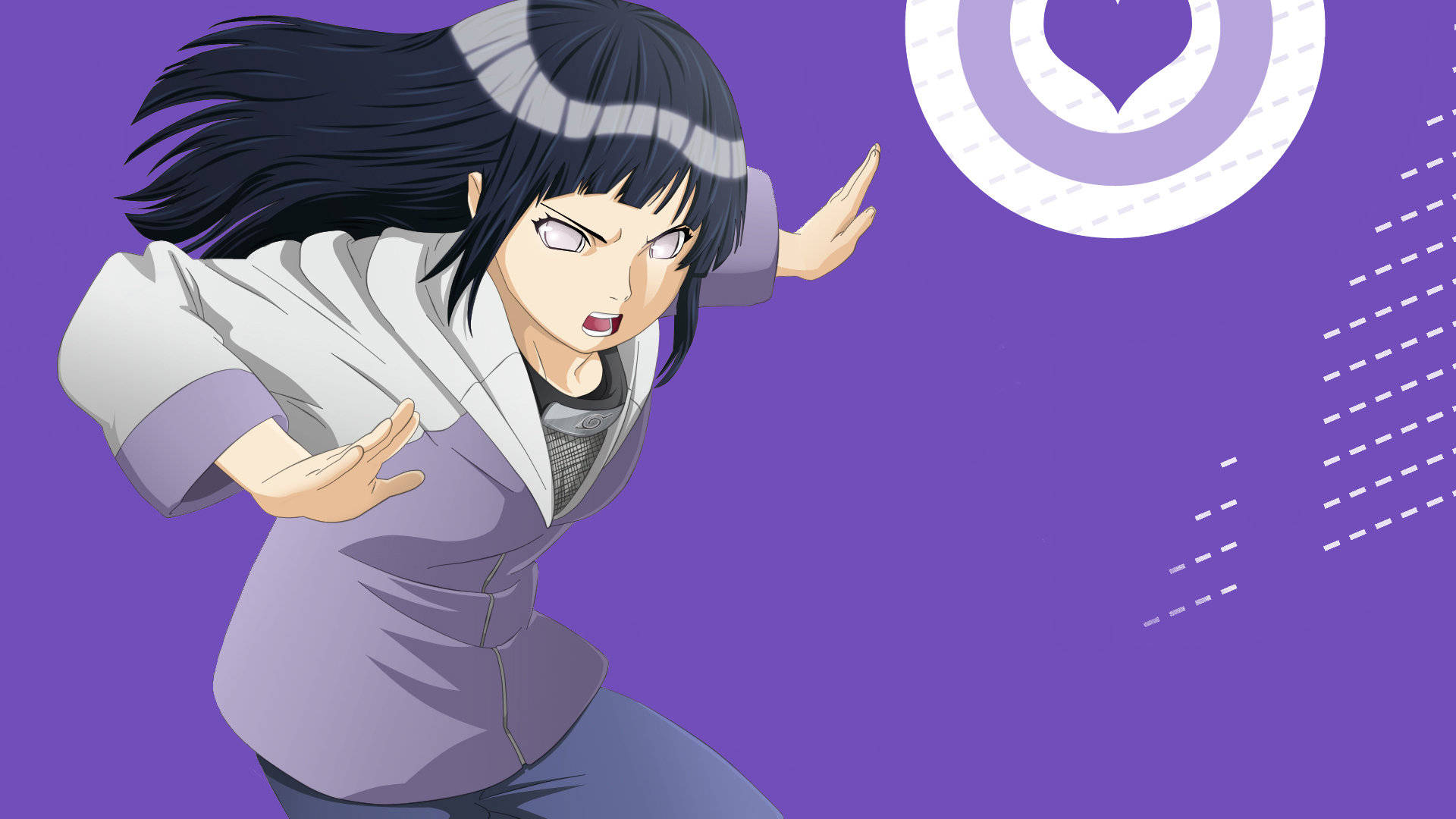Hinata Hyuga Angry Purple Background