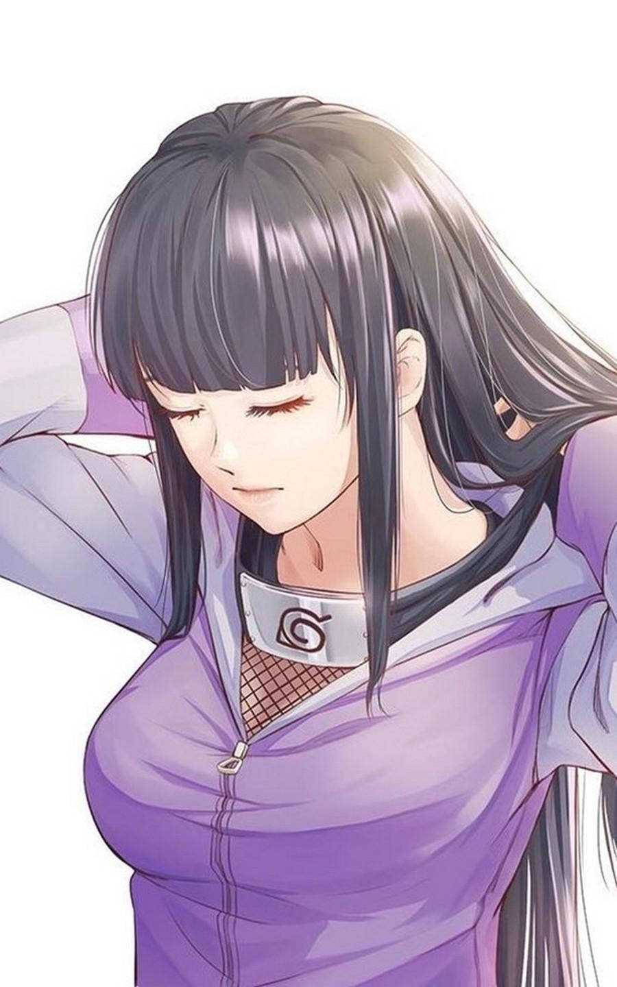 Hinata Hyuga Eyes Closed Background