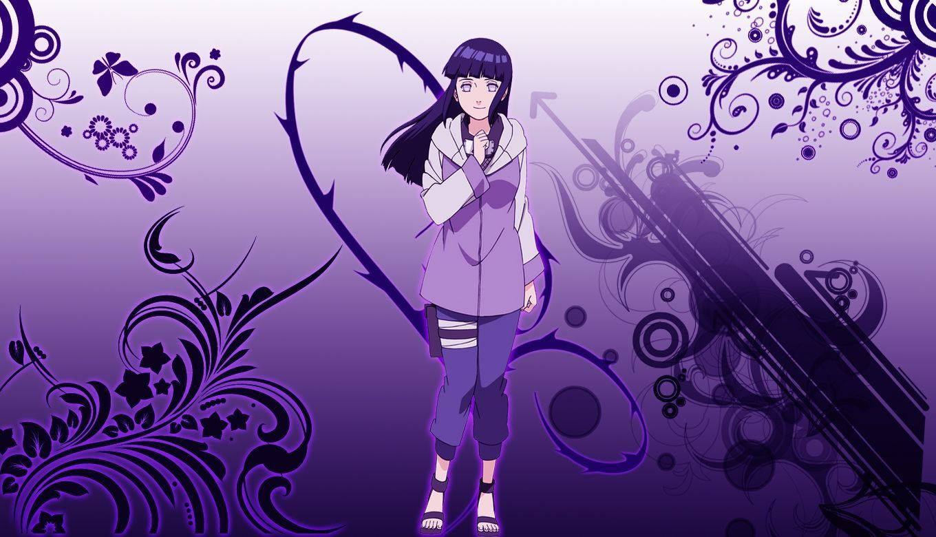 Hinata Hyuga Violet Artwork Background