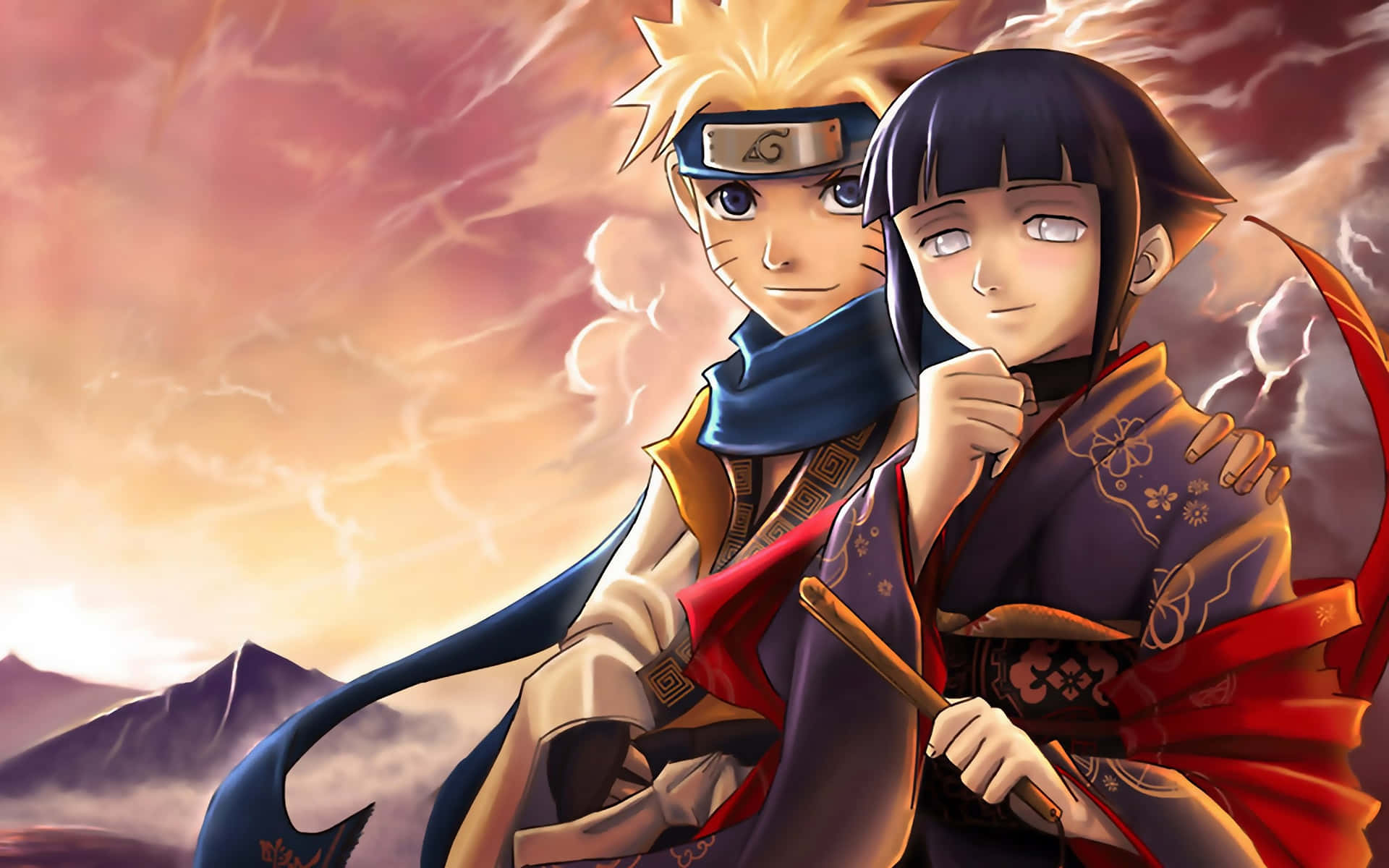 Hinata Uzumaki Stands Defiantly In The Face Of Danger. Background