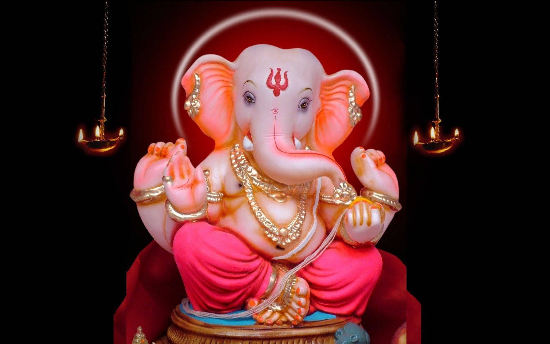 Hindu Deity Ganpati Hd Cute Pink Background