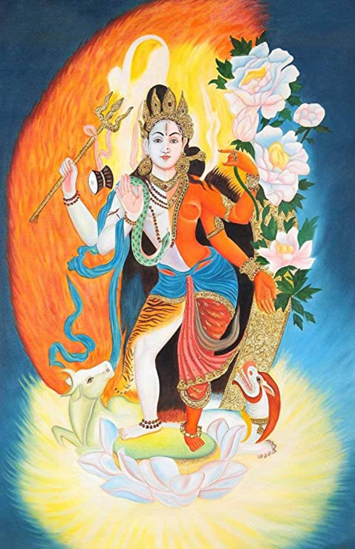 Hindu Deity In Shakti Belief Background