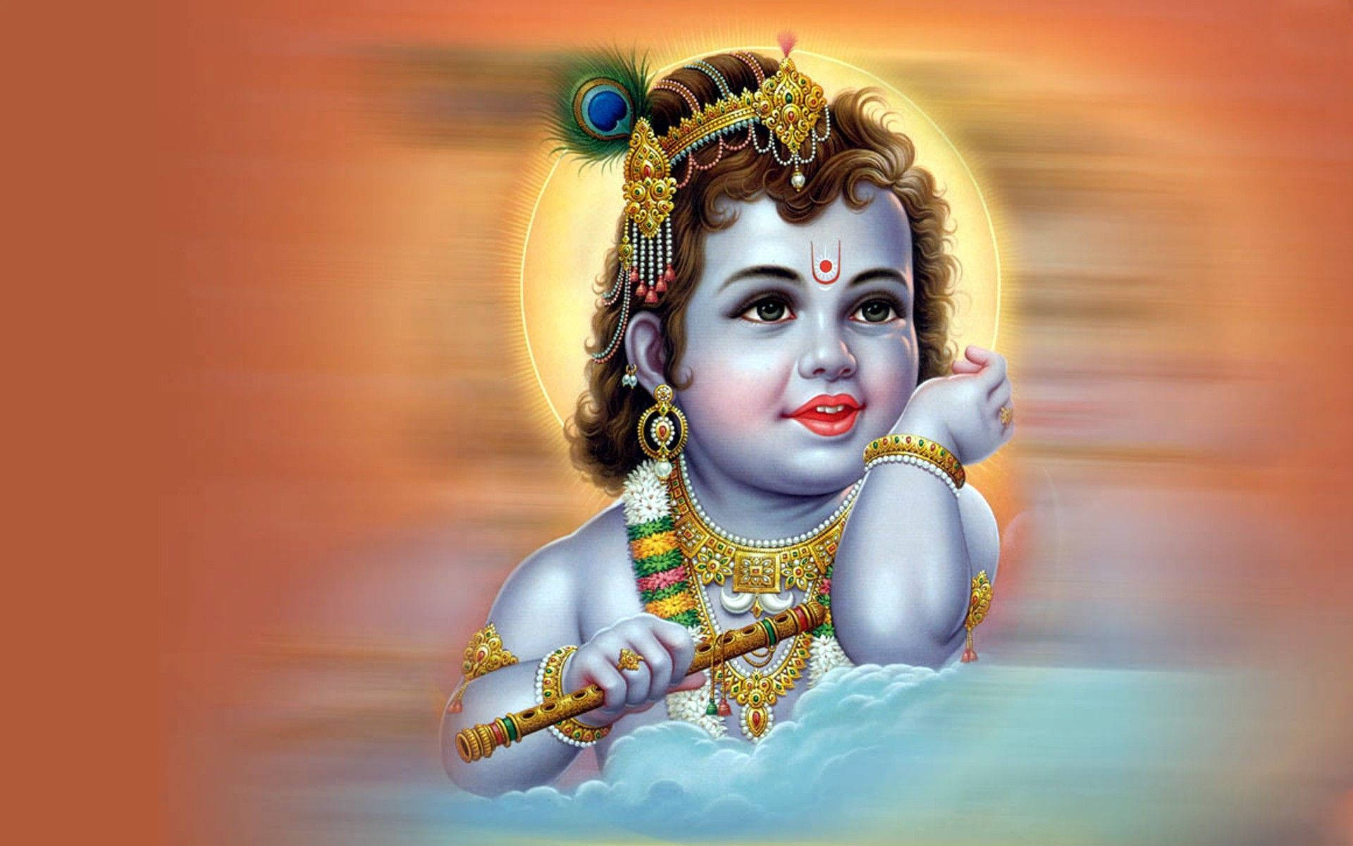 Hindu God Bal Krishna Desktop Background