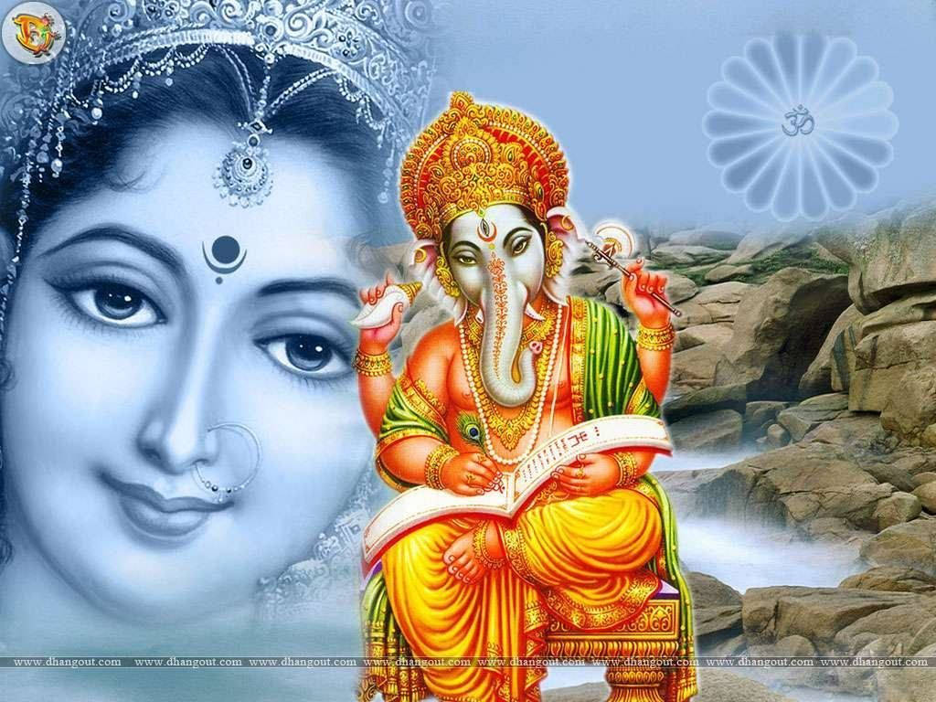 Hindu God Ganesh Parvati Background
