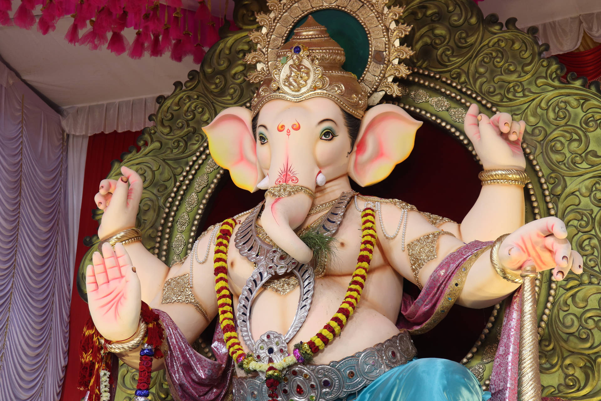 Hindu God Ganesh Sculpture Background