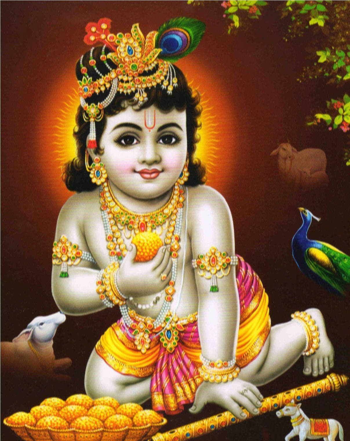 Hindu God Gopal Krishna Background