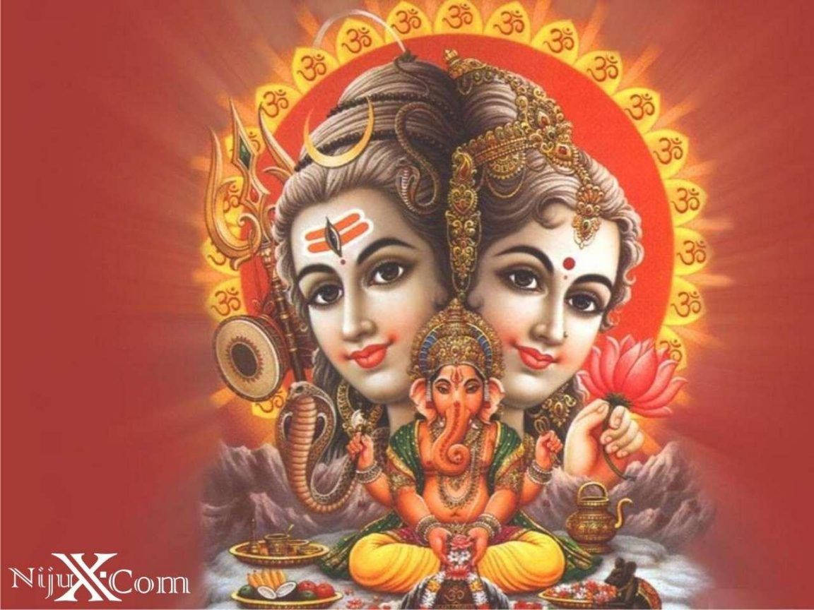 Hindu God Holy Family Background